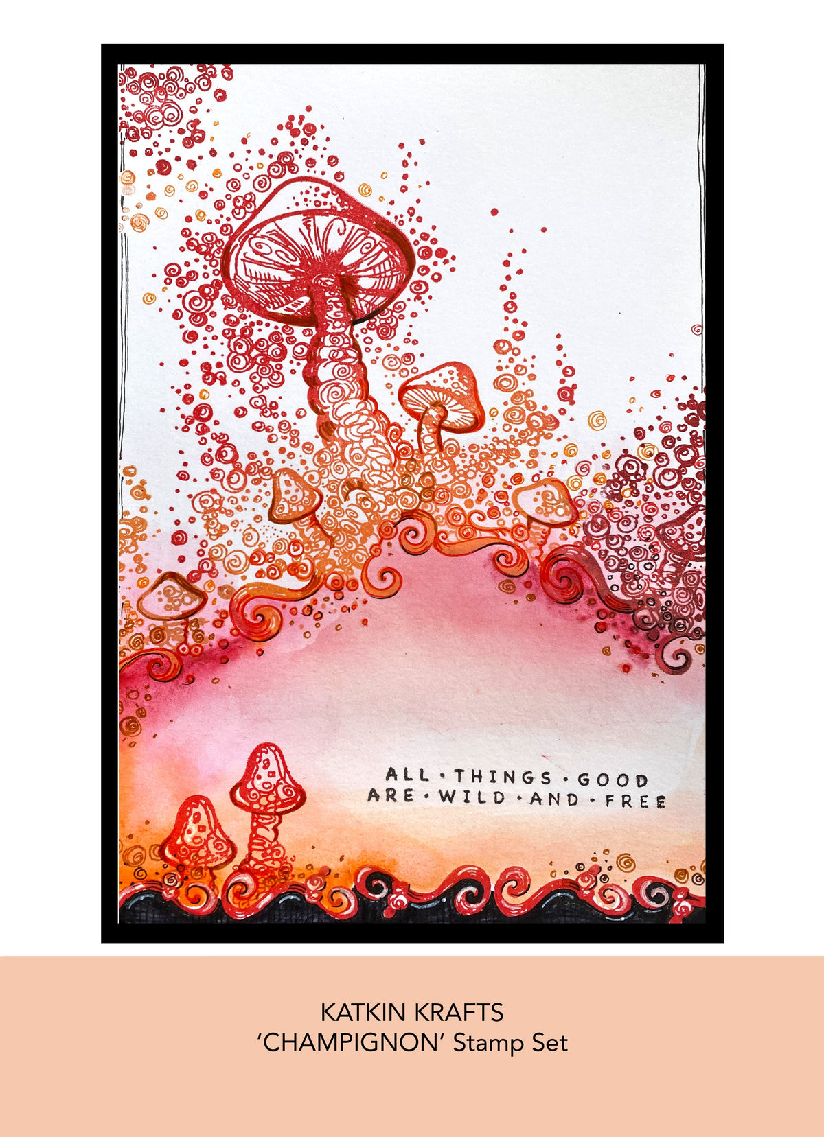 Katkin Krafts Champignon 6 in x 8 in Clear Stamp Set-3