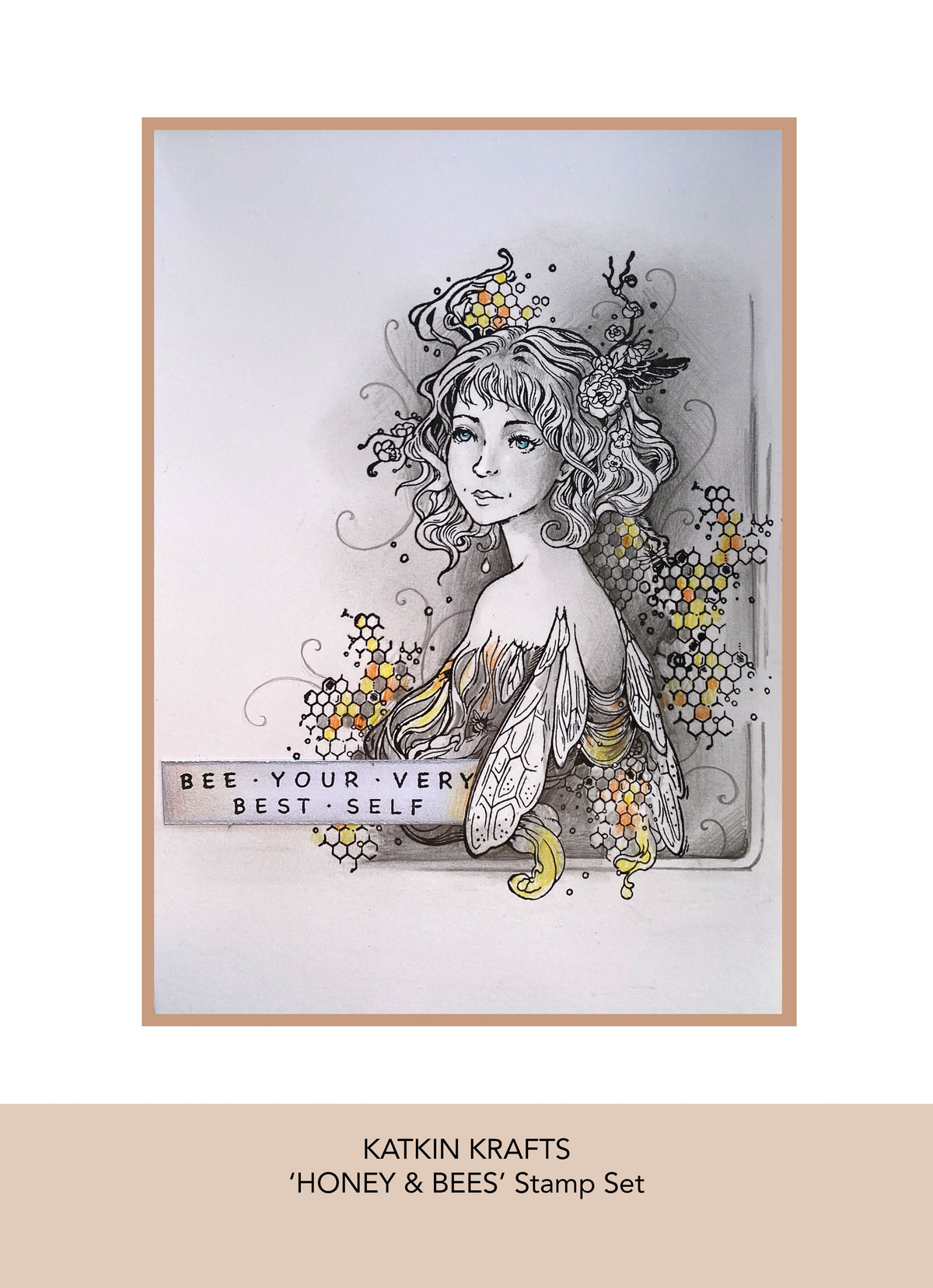 Katkin Krafts Honey & Bees 6 in x 8 in Clear Stamp Set-2