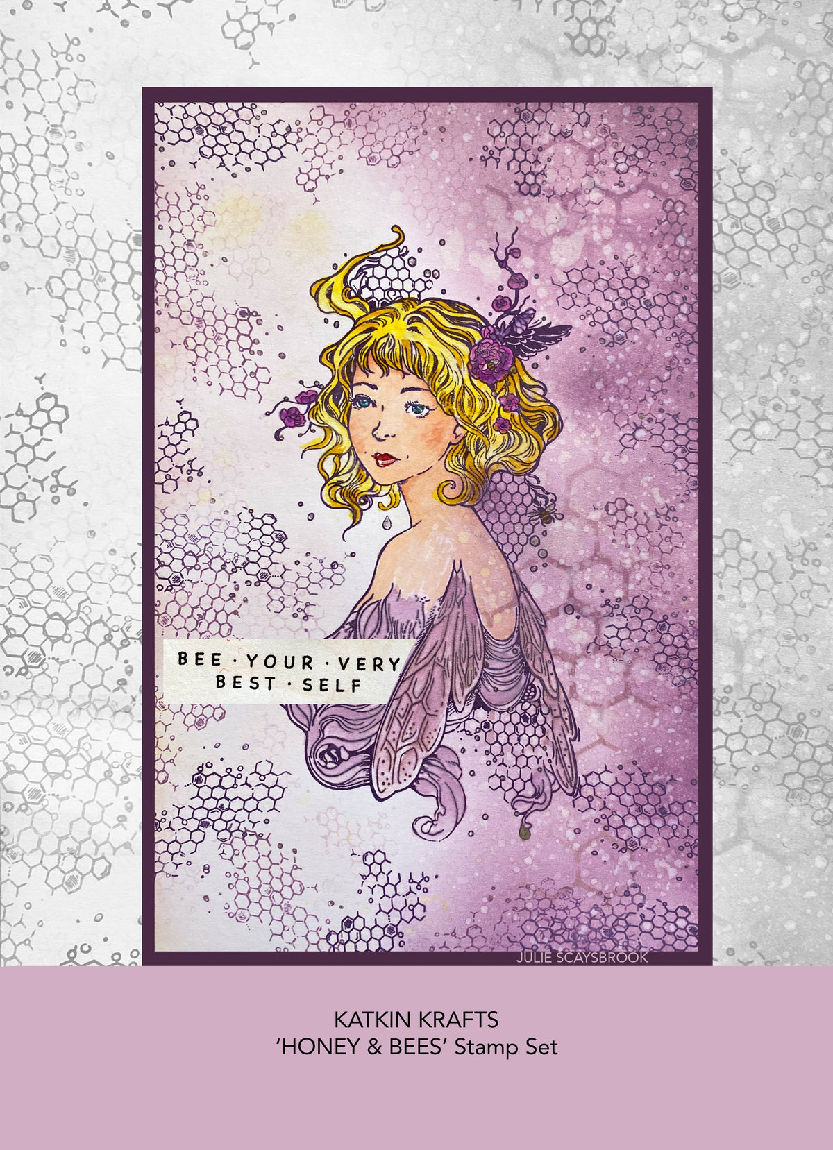 Katkin Krafts Honey & Bees 6 in x 8 in Clear Stamp Set-11