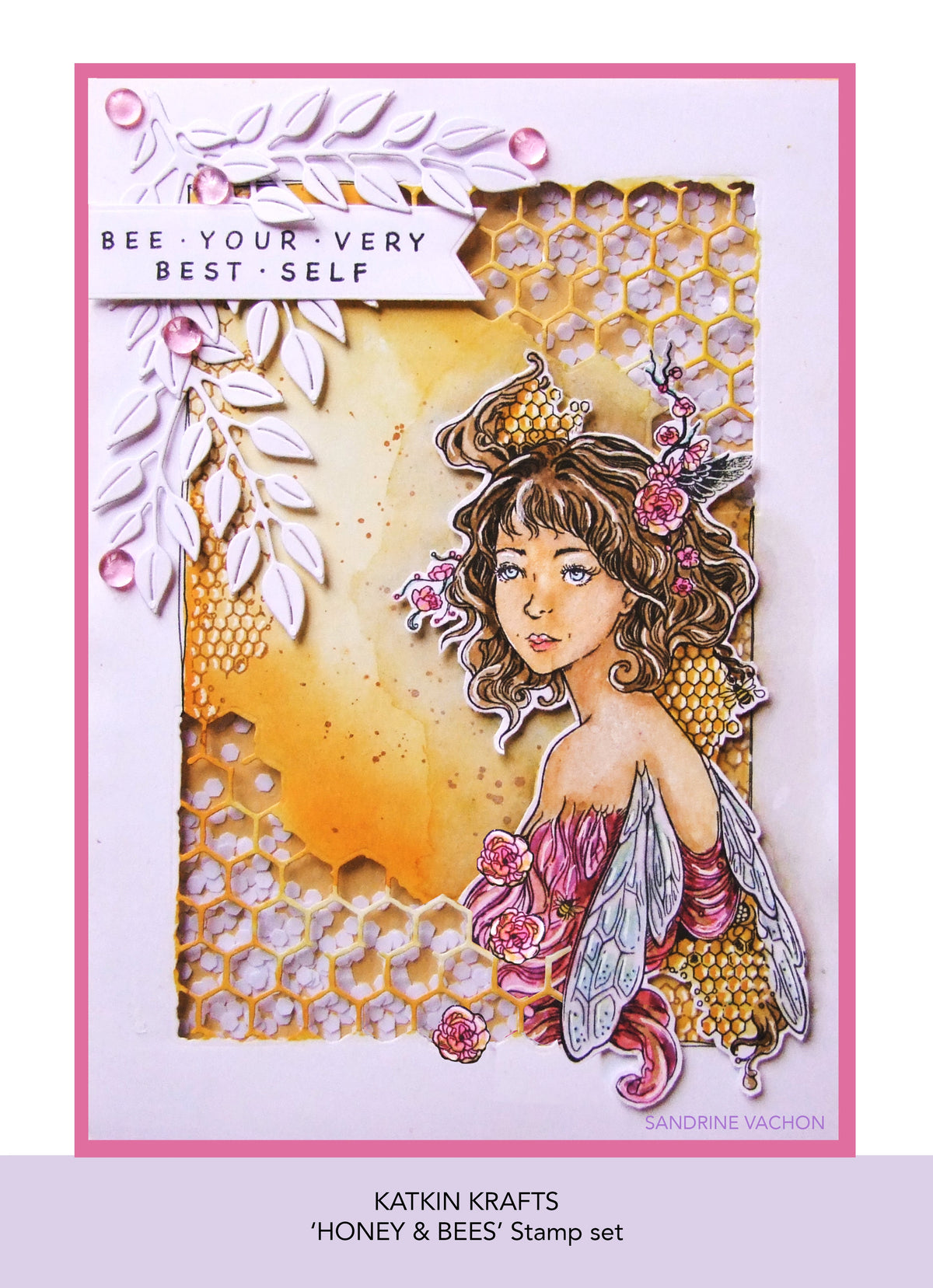 Katkin Krafts Honey & Bees 6 in x 8 in Clear Stamp Set-13