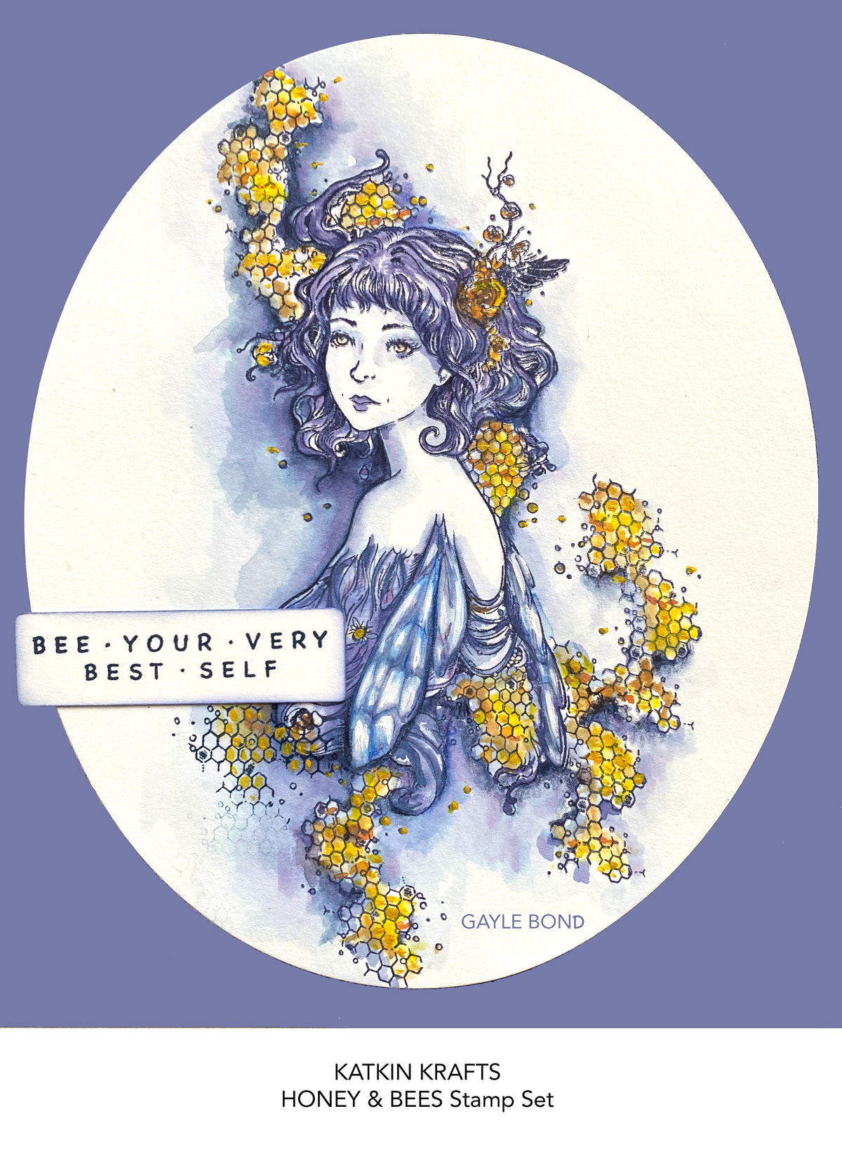 Katkin Krafts Honey & Bees 6 in x 8 in Clear Stamp Set-5