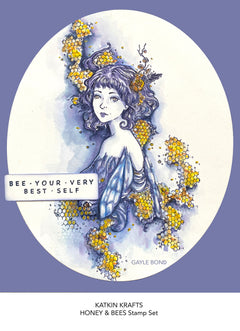 Katkin Krafts Honey & Bees 6 in x 8 in Clear Stamp Set-5