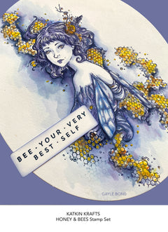 Katkin Krafts Honey & Bees 6 in x 8 in Clear Stamp Set-6