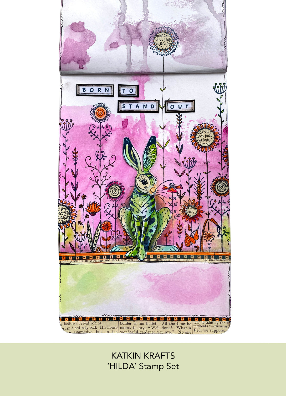 Katkin Krafts Hilda 6 in x 8 in Clear Stamp Set-2