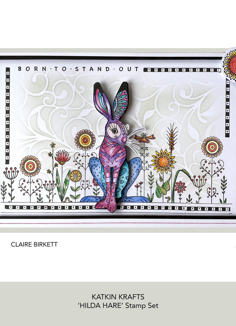 Katkin Krafts Hilda 6 in x 8 in Clear Stamp Set-7