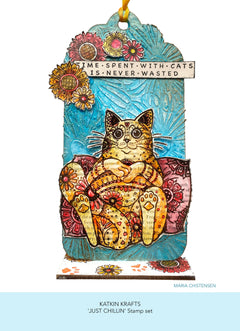 Katkin Krafts Just Chillin' 6 in x 8 in Clear Stamp Set-2