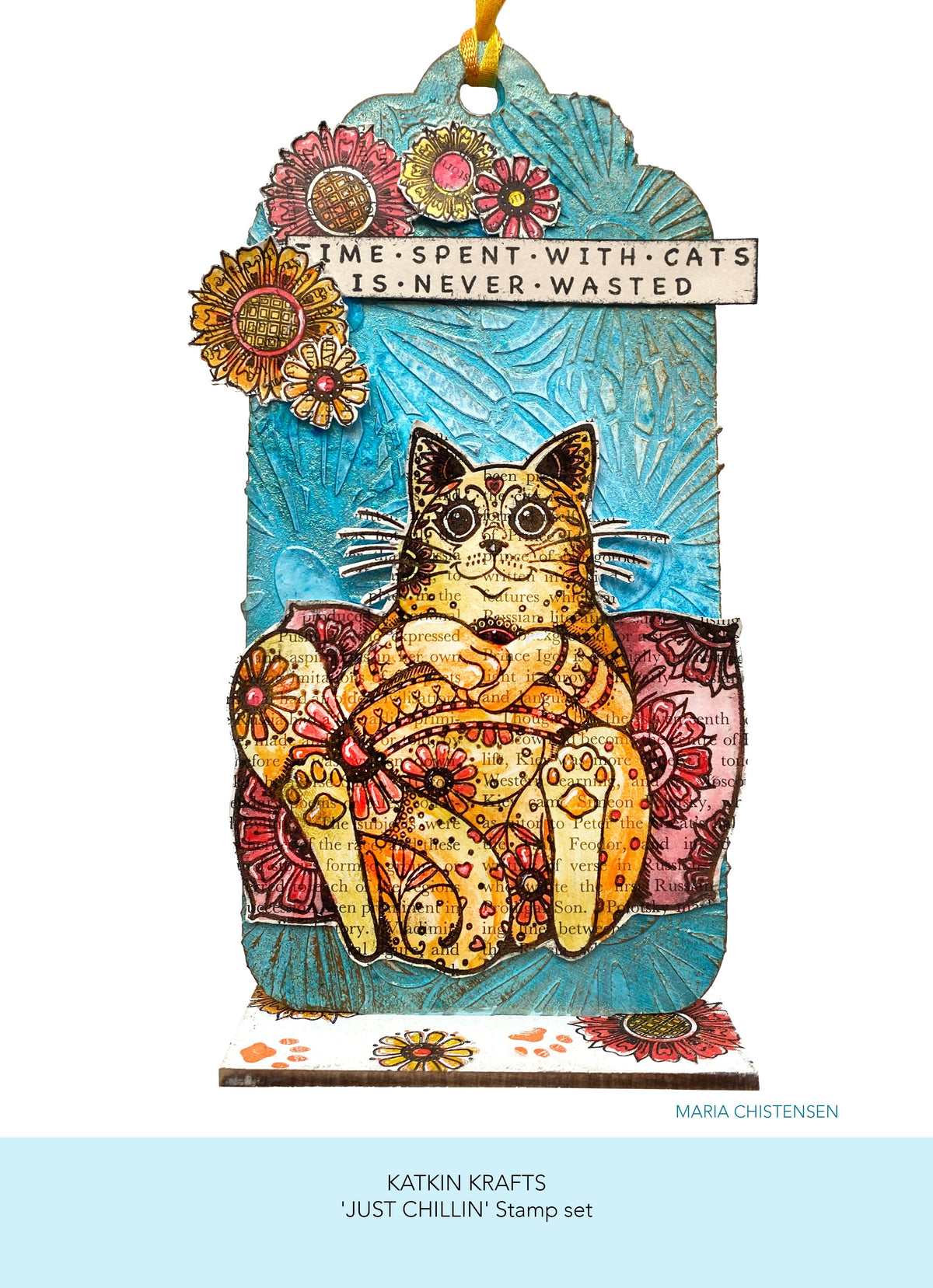 Katkin Krafts Just Chillin' 6 in x 8 in Clear Stamp Set-2
