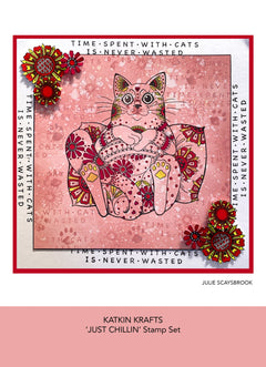 Katkin Krafts Just Chillin' 6 in x 8 in Clear Stamp Set-3