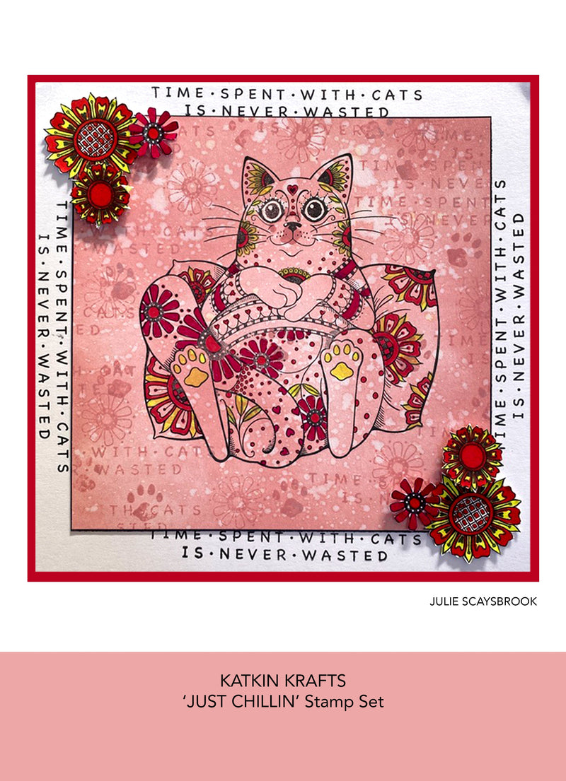 Katkin Krafts Just Chillin' 6 in x 8 in Clear Stamp Set-3