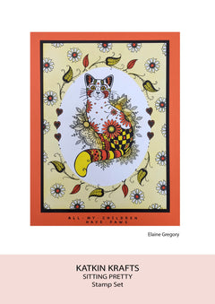 Katkin Krafts Sitting Pretty 6 in x 8 in Clear Stamp Set-3