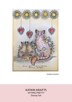 Katkin Krafts Sitting Pretty 6 in x 8 in Clear Stamp Set-4