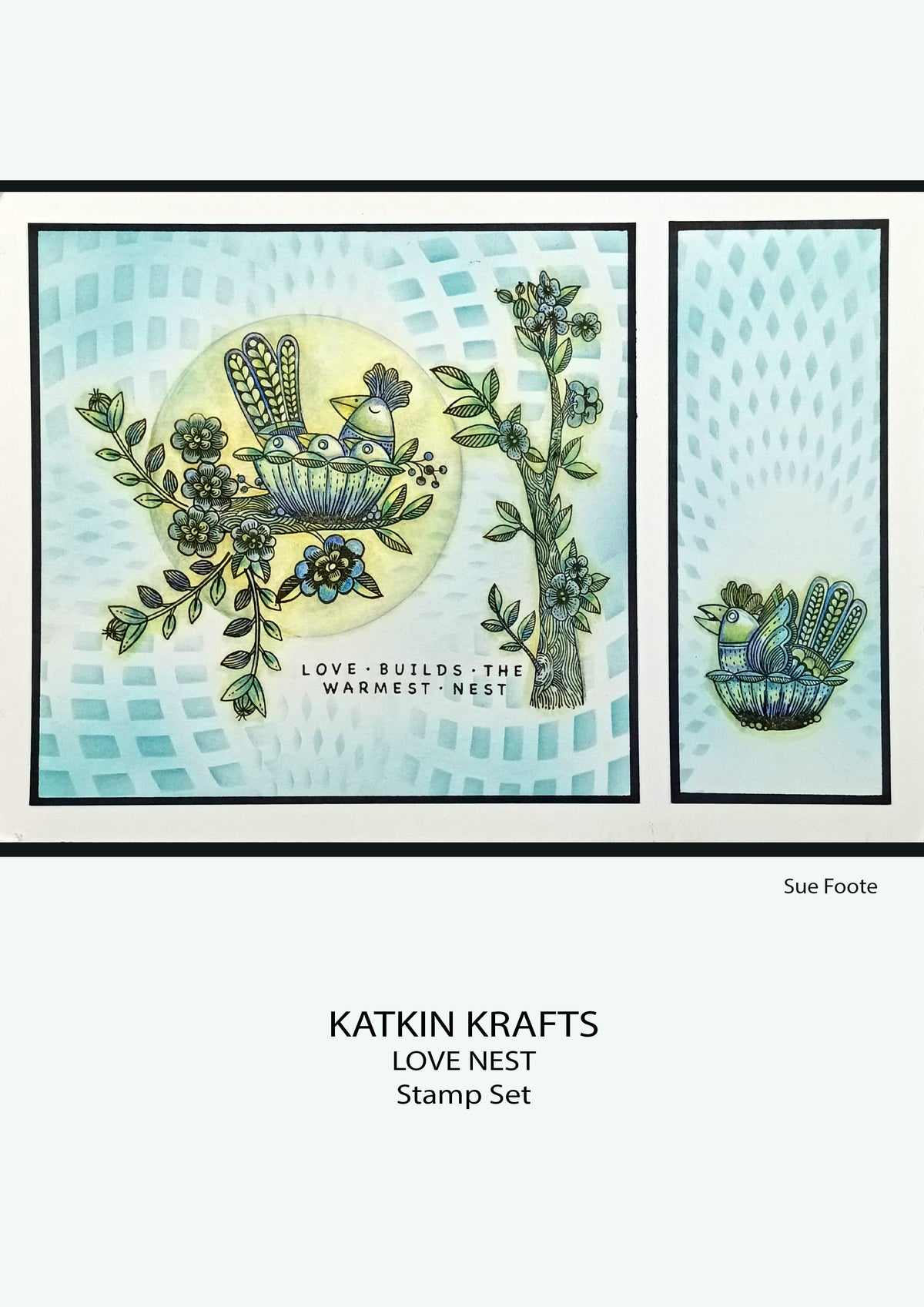 Katkin Krafts Love Nest 6 in x 8 in Clear Stamp Set-2