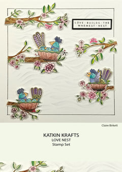 Katkin Krafts Love Nest 6 in x 8 in Clear Stamp Set-4