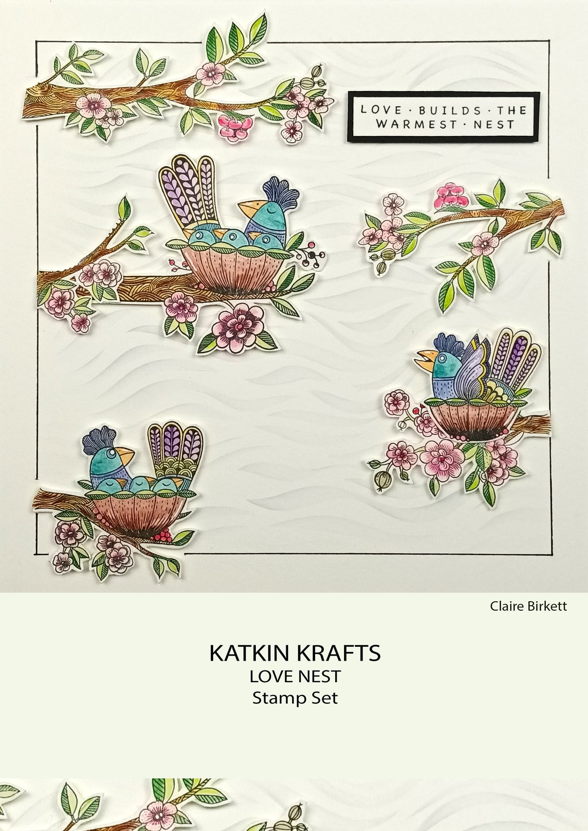 Katkin Krafts Love Nest 6 in x 8 in Clear Stamp Set-4