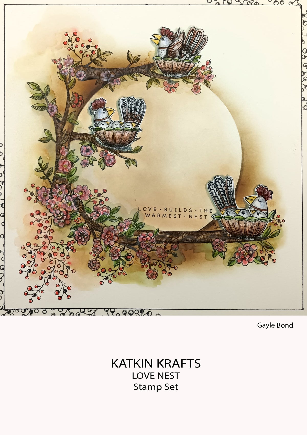 Katkin Krafts Love Nest 6 in x 8 in Clear Stamp Set-5