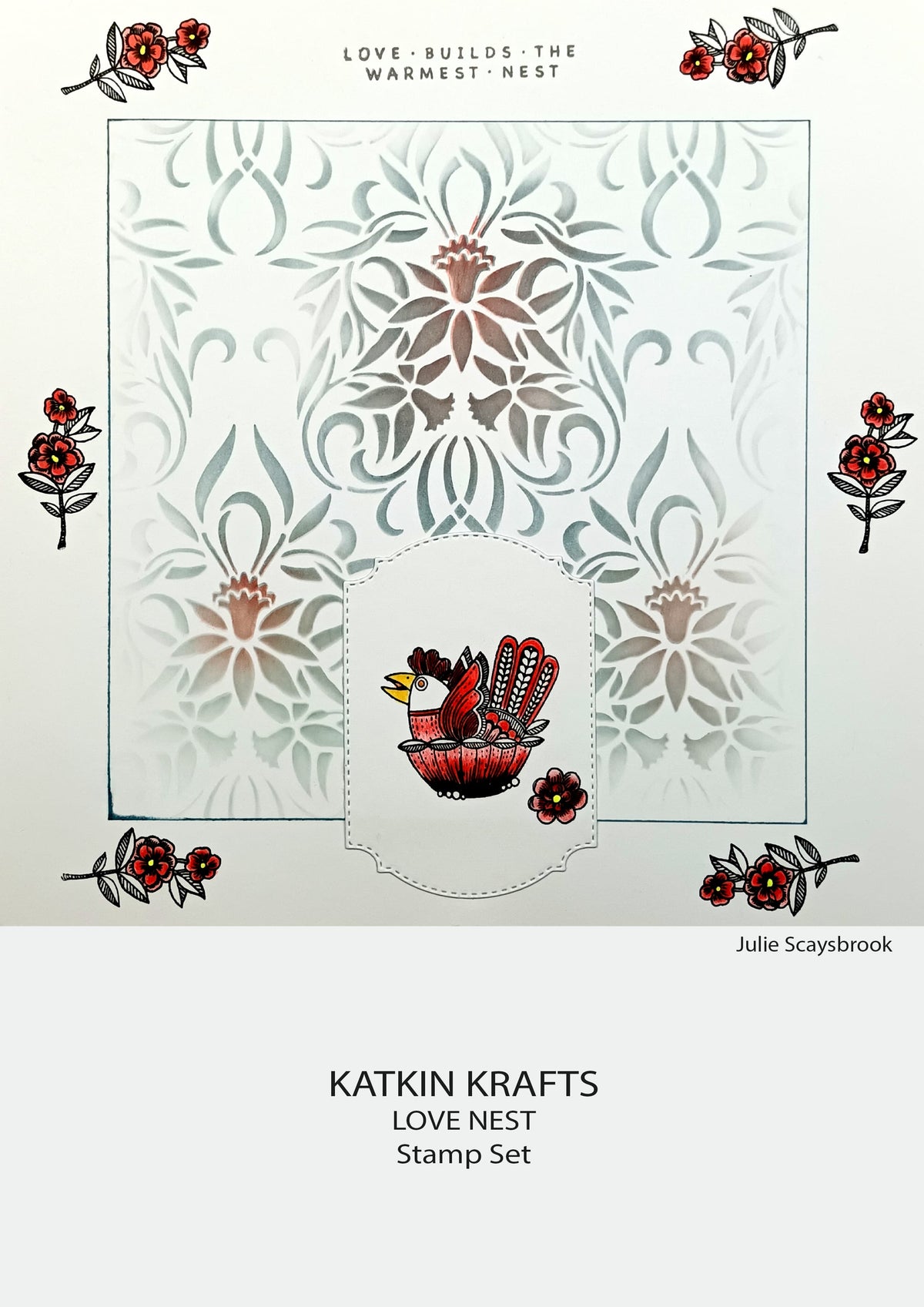 Katkin Krafts Love Nest 6 in x 8 in Clear Stamp Set-7