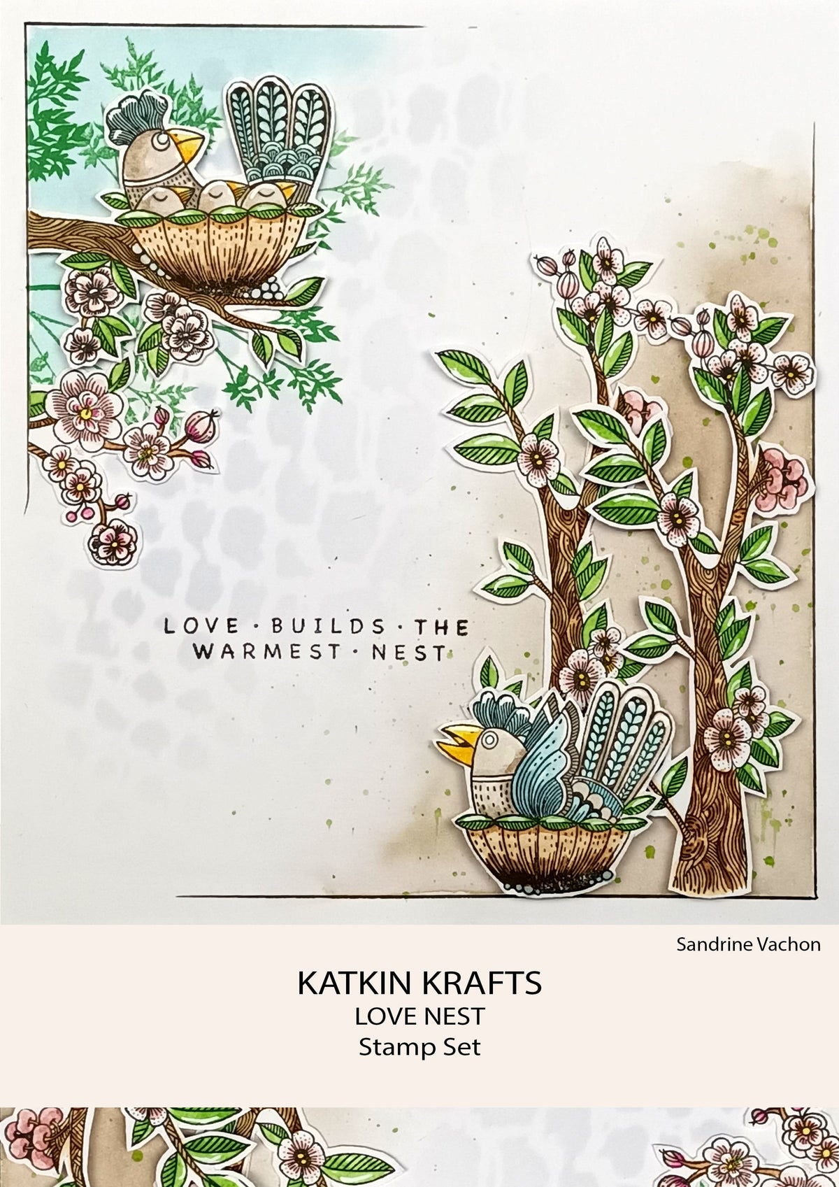 Katkin Krafts Love Nest 6 in x 8 in Clear Stamp Set-9