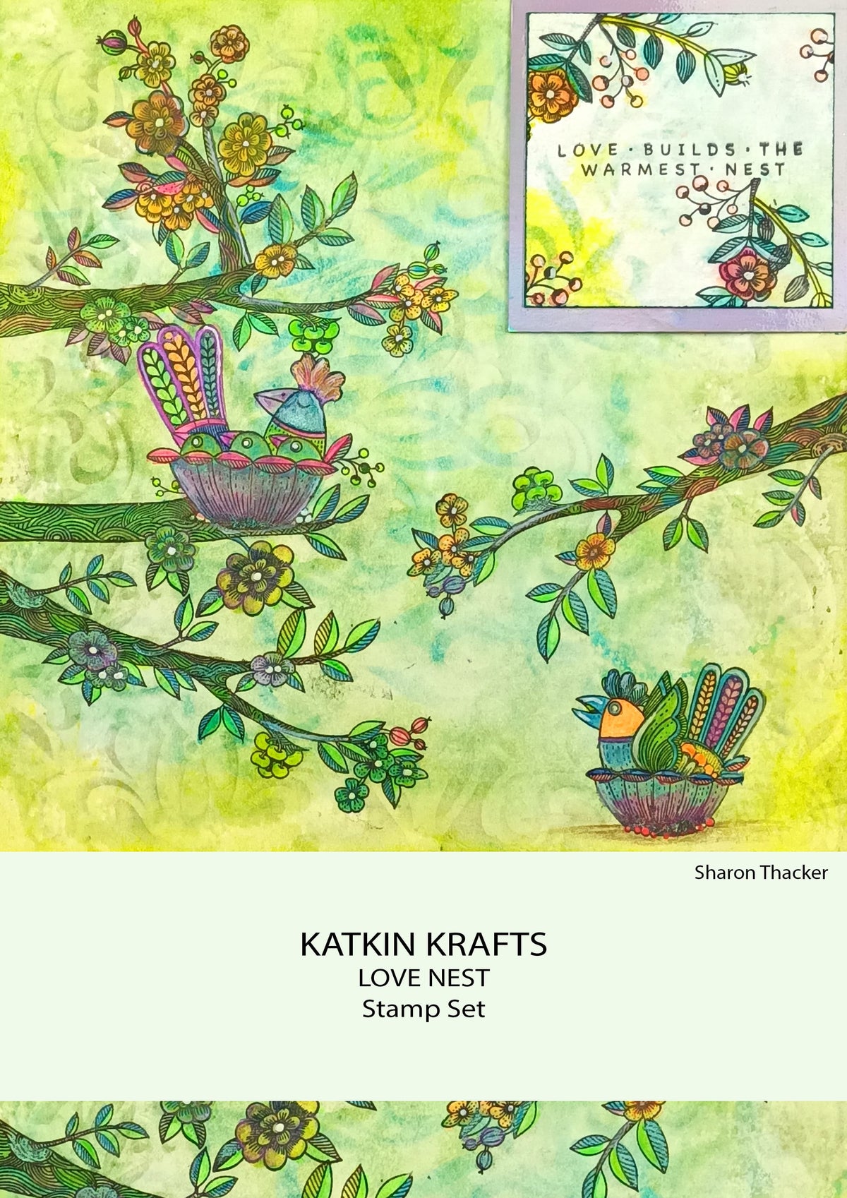 Katkin Krafts Love Nest 6 in x 8 in Clear Stamp Set-10
