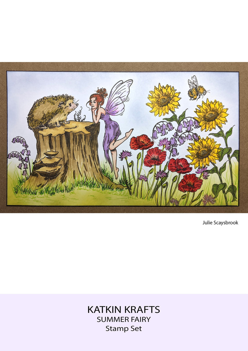 Katkin Krafts Summer Fairy 6 in x 8 in Clear Stamp Set-4