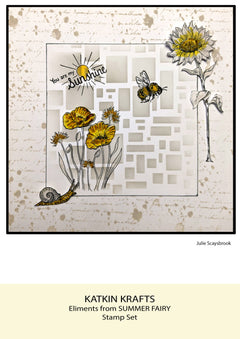 Katkin Krafts Summer Fairy 6 in x 8 in Clear Stamp Set-5