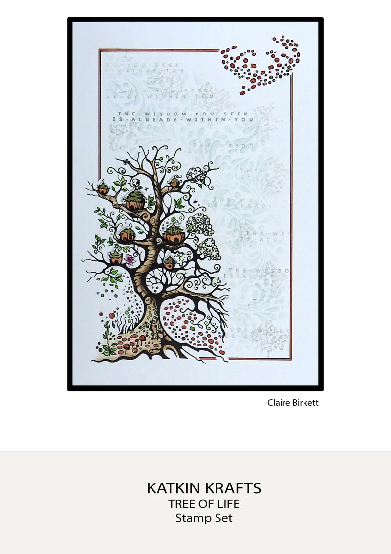 Katkin Krafts Tree Of Life 6 in x 8 in Clear Stamp Set-4