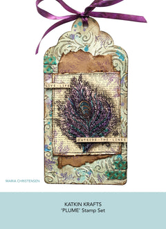 Katkin Krafts Plume 6 in x 8 in Clear Stamp Set-2