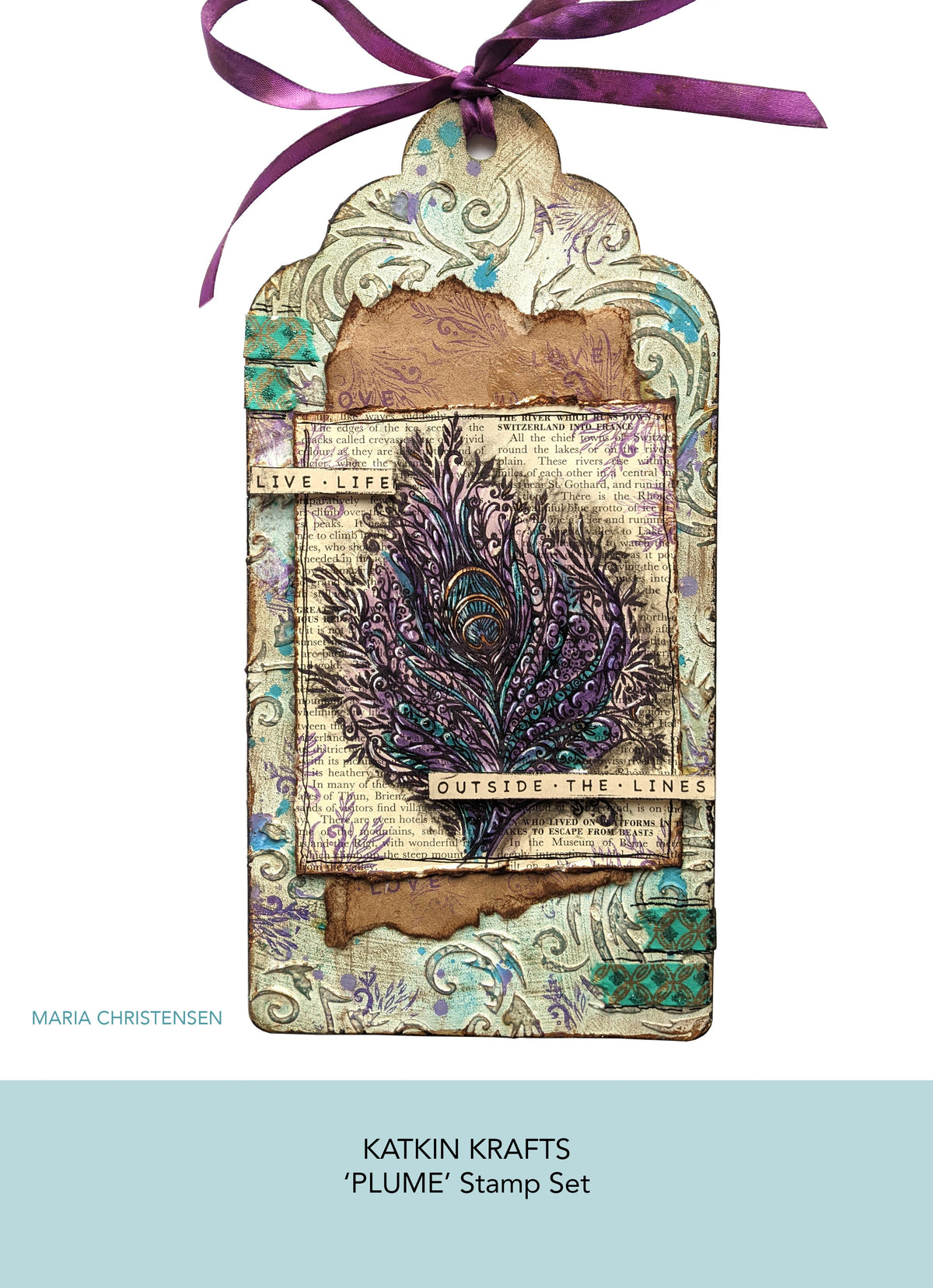 Katkin Krafts Plume 6 in x 8 in Clear Stamp Set-2