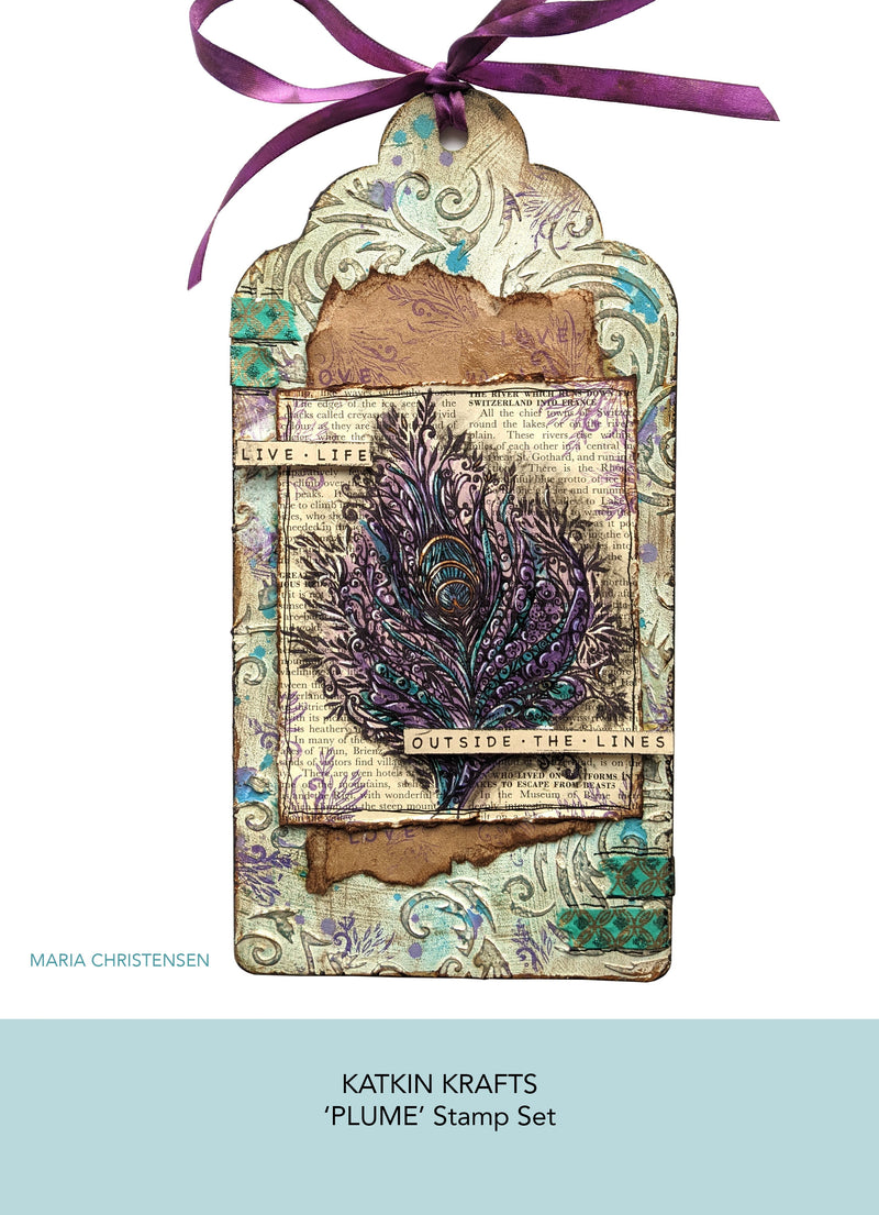 Katkin Krafts Plume 6 in x 8 in Clear Stamp Set-2