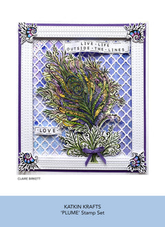 Katkin Krafts Plume 6 in x 8 in Clear Stamp Set-4