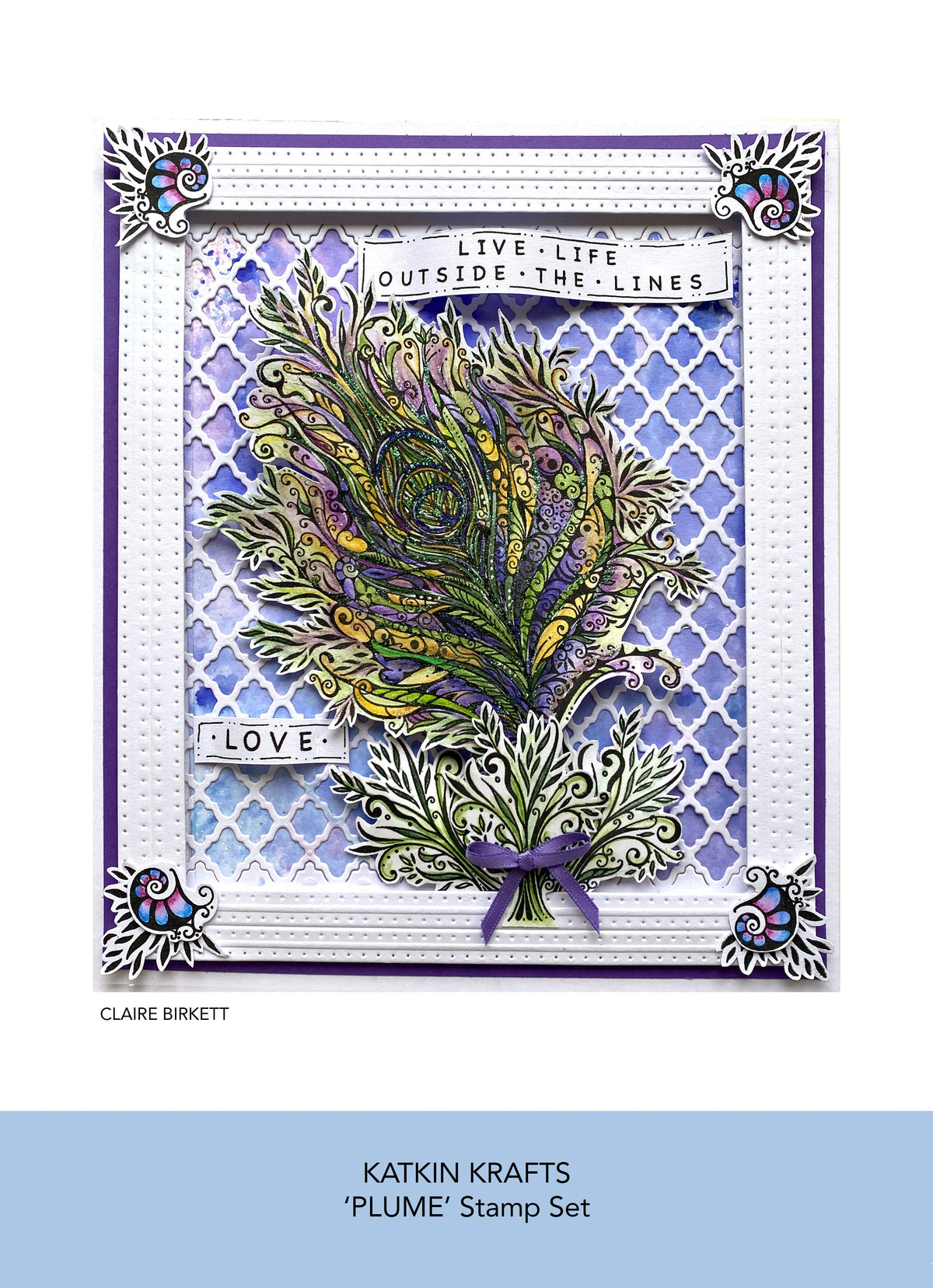 Katkin Krafts Plume 6 in x 8 in Clear Stamp Set-4