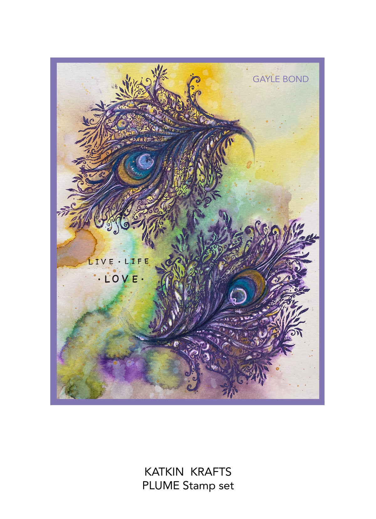 Katkin Krafts Plume 6 in x 8 in Clear Stamp Set-6