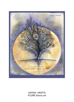 Katkin Krafts Plume 6 in x 8 in Clear Stamp Set-7