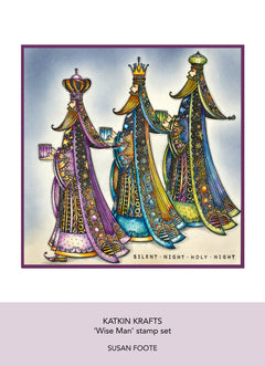 Juego de sellos transparentes Wise Man de 6 in x 8 in de Katkin Krafts-2