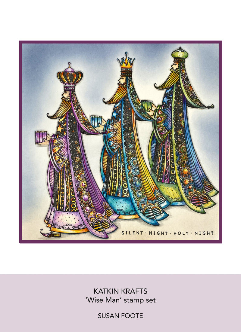 Juego de sellos transparentes Wise Man de 6 in x 8 in de Katkin Krafts-2