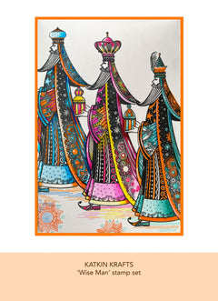 Juego de sellos transparentes Wise Man de 6 in x 8 in de Katkin Krafts-3