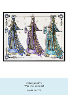 Juego de sellos transparentes Wise Man de 6 in x 8 in de Katkin Krafts-4