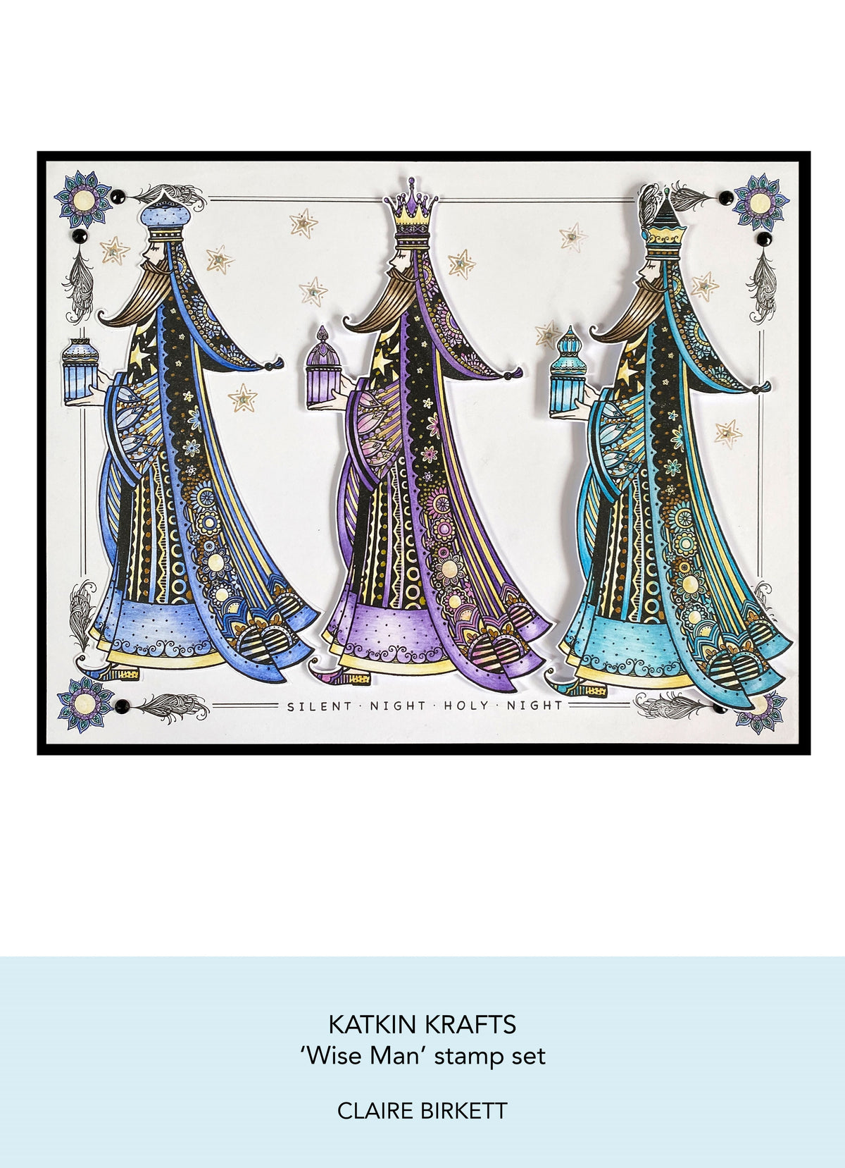 Juego de sellos transparentes Wise Man de 6 in x 8 in de Katkin Krafts-4