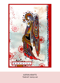 Katkin Krafts Gabriel 6 in x 8 in Clear Stamp Set-3