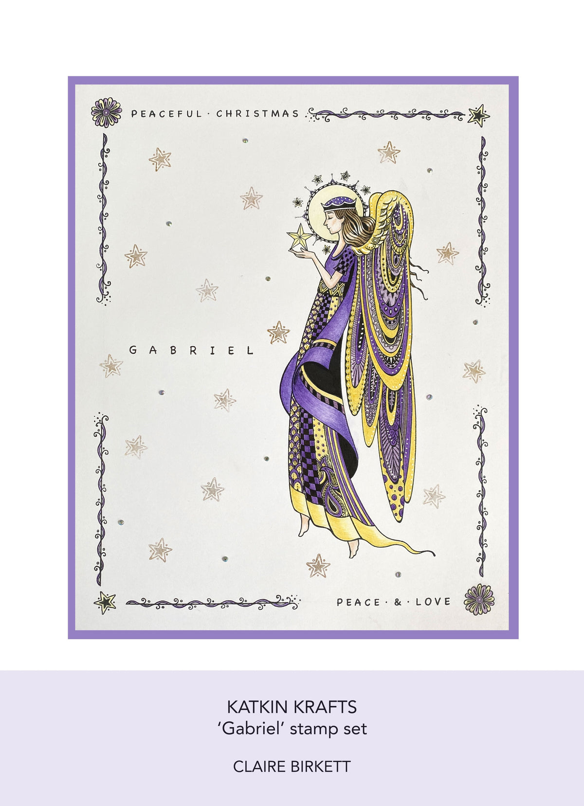 Katkin Krafts Gabriel 6 in x 8 in Clear Stamp Set-4