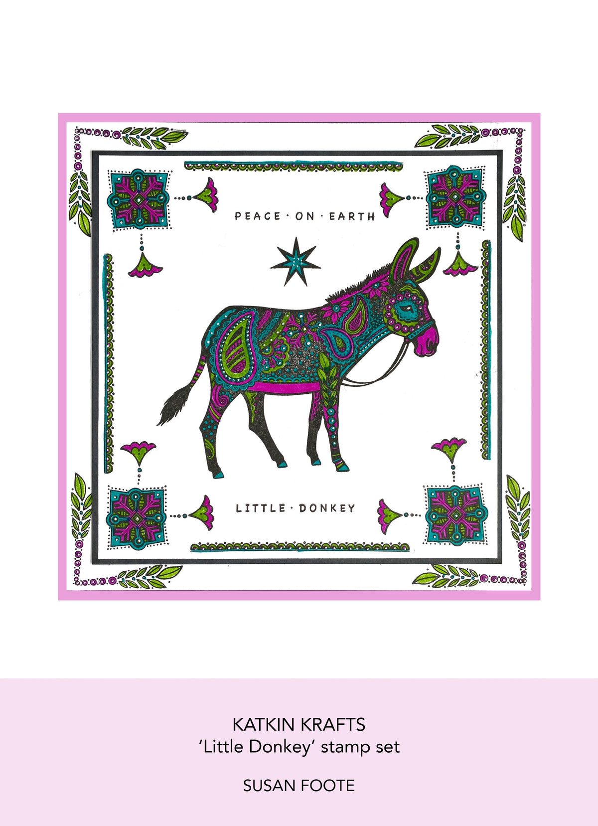 Set de sellos transparentes Katkin Krafts Little Donkey, 6 pulg. x 8 pulg.-6