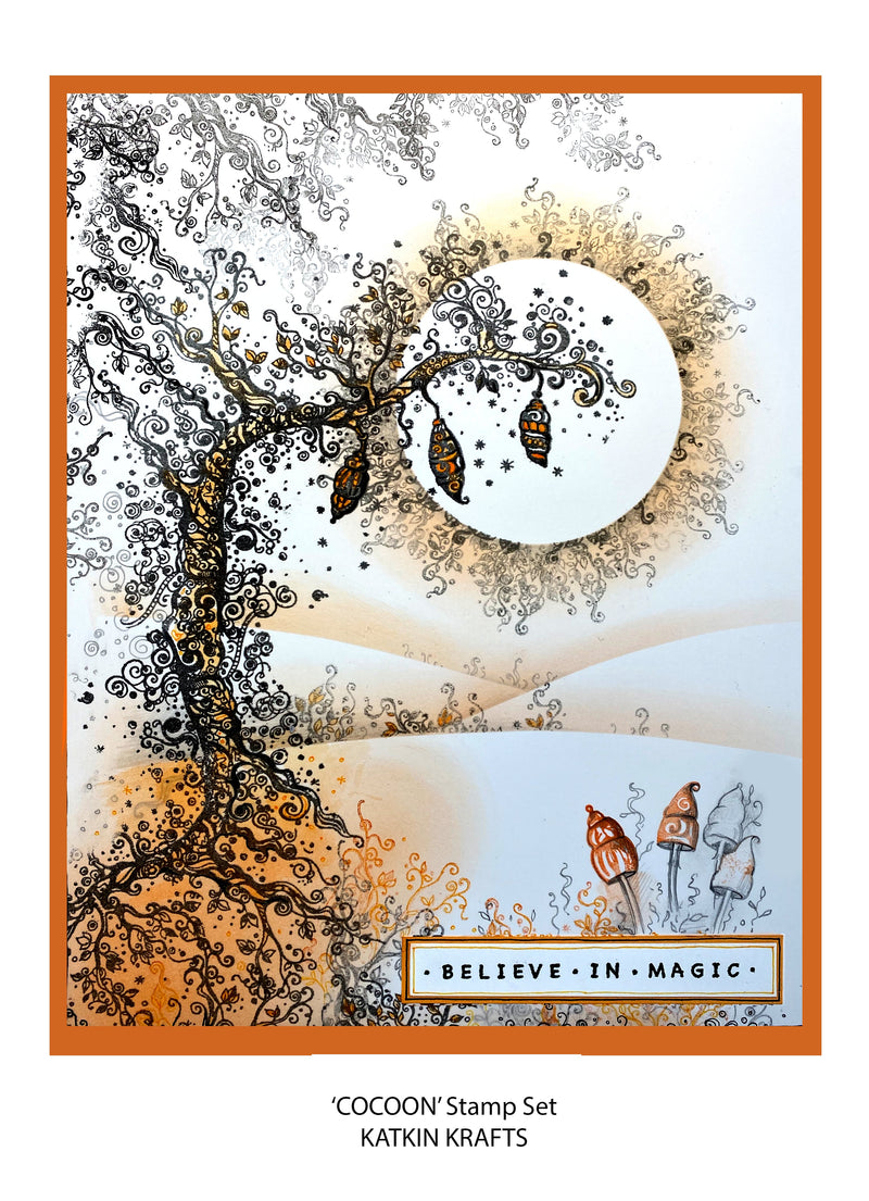 Katkin Krafts Cocoon 6 in x 8 in Clear Stamp Set-6