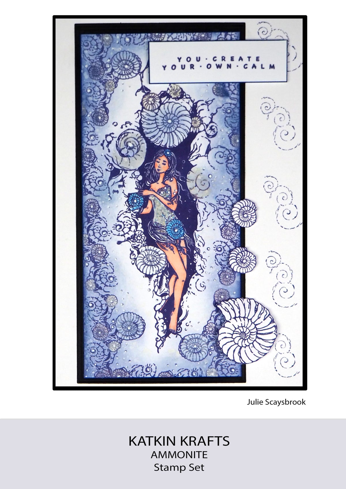 Katkin Krafts Kit de tampons transparents Ammonite 6 po x 8 po-5