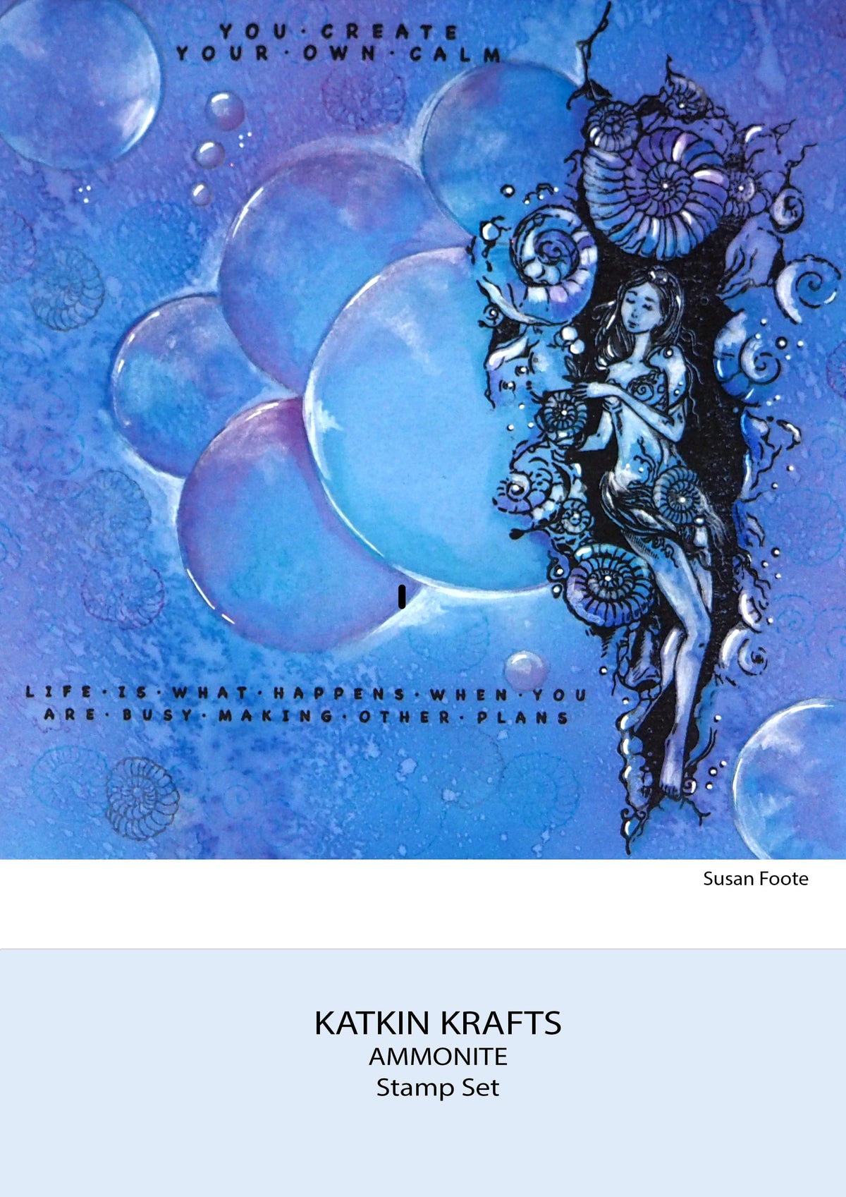 Katkin Krafts Kit de tampons transparents Ammonite 6 po x 8 po-7