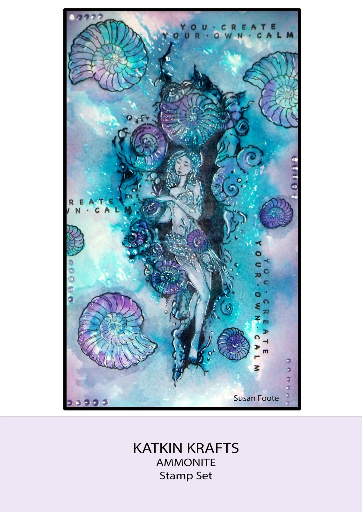 Katkin Krafts Kit de tampons transparents Ammonite 6 po x 8 po-8