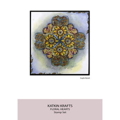 Katkin Krafts Cœurs Floraux 6 po x 8 po Ensemble de Tampons Transparents-4
