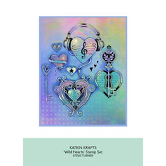 Katkin Krafts Wild Hearts Ensemble de Timbres Transparents 6 po x 8 po-9