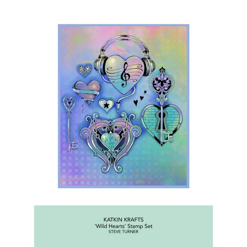 Katkin Krafts Wild Hearts Ensemble de Timbres Transparents 6 po x 8 po-9
