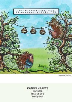 Set de sellos transparentes Katkin Krafts The Roosters de 6 pulg x 8 pulg-3