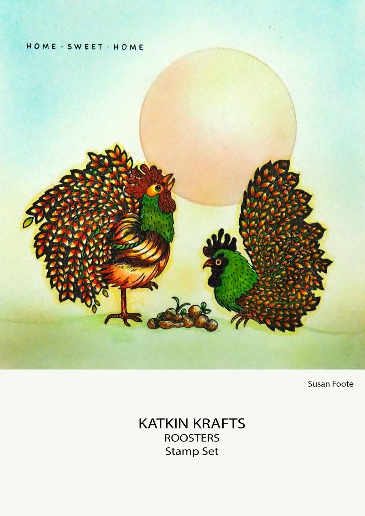 Set de sellos transparentes Katkin Krafts The Roosters de 6 pulg x 8 pulg-15