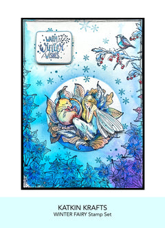 Set de sellos transparentes Katkin Krafts Winter Fairy de 6 x 8 pulgadas-3